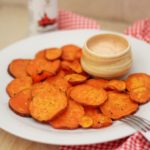 Sweet Potato Chips with Togarashi and a Tangy Tangy Mayo Dipping Sauce