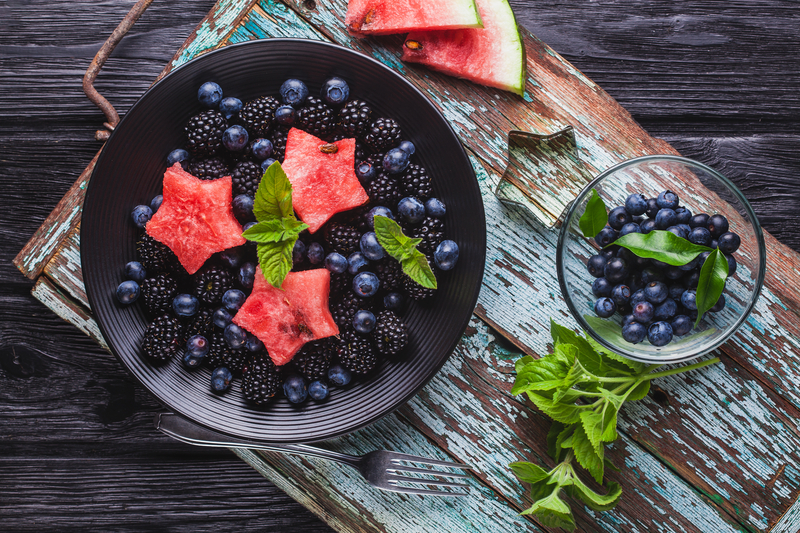 Blueberry, Blackberry, Watermelon and Mint Salad