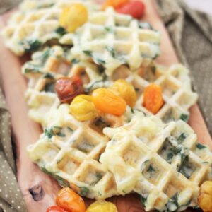 Gluten-free Potato, Parmesan and Spinach Waffles with Slow Roasted Cherry Tomatoes 2